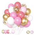 thumbnail image 1 of Juego de globos con forma de confeti AIOZX, oro rosa, 50 unidades, 30 cm, con cintas, 1 of 7