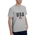 thumbnail image 2 of Usa Flag Fashion Men'S Basic Short Sleeve T-Shirt Gray Small, 2 of 5