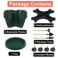 thumbnail image 2 of 5 Tier Vertical Garden Stackable Planter with Wheels, Strawberry Planter Indoor/Outdoor for Growing Vegetables Succulents, Green 2 Set, 2 of 8