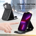 thumbnail image 2 of Zipper Wallet Case for Apple iPhone 13 Mini (Not 13), PU Leather [Card Holder Slot Handbag] with Adjustable Kickstand Flip Phone Cover for Apple iPhone 13 Mini Black, 2 of 14