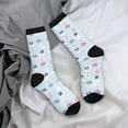 thumbnail image 5 of Gukieu Rabbit In The Rain Print Contrast Color Mid-calf Socks, Sweat-wicking Athletic Socks, Unisex Clothing Accessories, 5 of 6