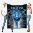 thumbnail image 2 of LHSHID Custom Blanket to My Grandson from Grandma & Grandpa Always Remember You are Braver Than You Think Personalized Gift Bed Throw Blanket for Grandson, 2 of 6
