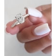 thumbnail image 3 of Cora Jewellery 2.65CT Oval Moissanite Solitaire Hidden Halo Engagement Ring For Women, 10K White Gold, 3 of 6