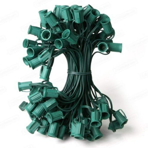 Northlight 50' Green Contemporary Commercial C7 Christmas Light Socket Set