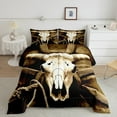 thumbnail image 1 of Erosebridal Ensemble de Literie Rétro avec Squelette de Mouton, Ensemble de Couette Simple, Couette d'Animal de Chasse Rustique, Décor Occidental, Réversible, 1 of 7