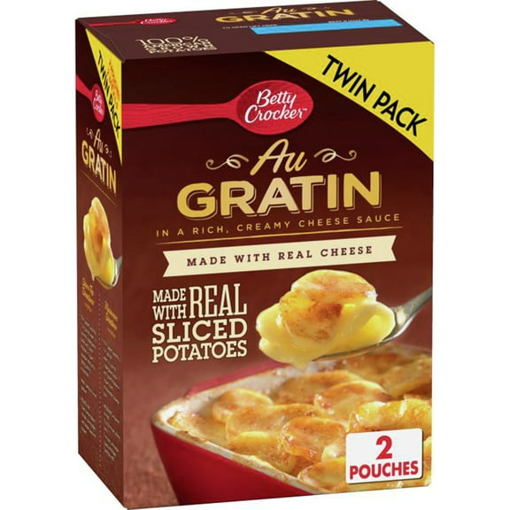 Betty Crocker Au Gratin Potatoes, Made with Real Cheese, Twin Pack, 8.8 oz.