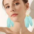thumbnail image 5 of Womens Feather Earrings Fringe Tassel Bohemian Long Drop Dangle Earrings Set with Design for Women, 5 of 6