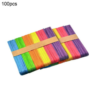 Colored Popsicle Sticks, 200 Pack, 4.5 Inch, Colored Craft Sticks