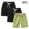 thumbnail image 4 of YunPes 3 Pack Boys Cotton Linen Shorts Boys Athletic Shorts Kids Youth Quick Dry Basketball Running Gym Sports with Drawstring, 4 of 4