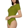 thumbnail image 2 of Balery Olive Women's Short Sleevee Crew Neck Bodysuit Tops Short Sleeve Tops Basic-XX-Large, 2 of 9