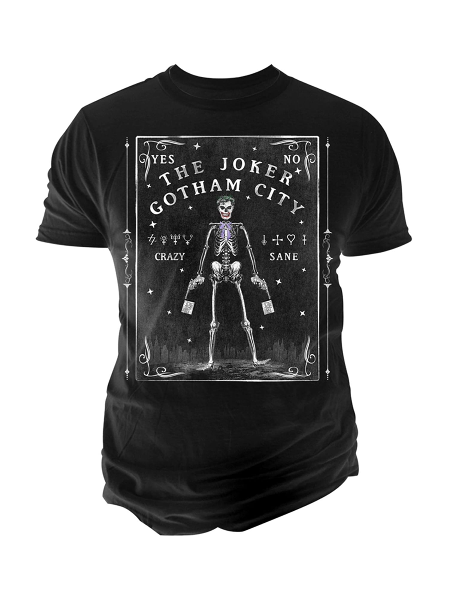 Changes Mens Joker Skeleton Tarot Graphic T-Shirt 