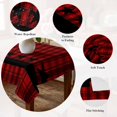 thumbnail image 5 of Red Black Plaid Table Cloth Waterproof Tablecloths, Country Vintage Star Abstract Gingham Tablecloth Dining Table Cover for Kitchen Party Tabletop Outdoor, Square Tablecloth 54x54 Inch, 5 of 9