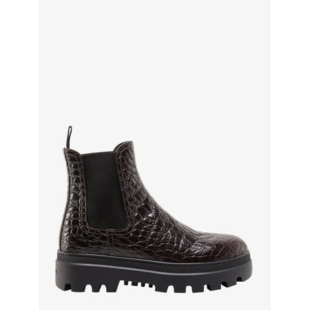 

WOMAN Leather ankle boots with croco effect
