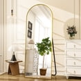 thumbnail image 4 of BEAUTYPEAK 71"x 26" Oversized Full Length Mirror Arch Standing Floor Mirror Full Body Mirror, Gold, 4 of 8