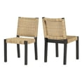 thumbnail image 3 of Cterwk Set of 2 Modern Dining Chairs with Wood Frame and Rattan Backrest, Brown, 3 of 10