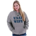 thumbnail image 4 of US Air Force USAF Wife Proud Spouse Hoodie Sweatshirt Women Brisco Brands L, 4 of 6