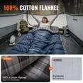 thumbnail image 2 of KingCamp Double Sleeping Bag Queen Size 2 Person Cotton Flannel Sleeping Bags with Pillows for Adult, Lightweight Backpacking Sleep Bag for Couples & Family Blue, 2 of 9