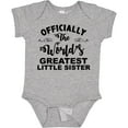 thumbnail image 3 of Inktastic Officially the World's Greatest Little Sister Girls Baby Bodysuit, 3 of 5