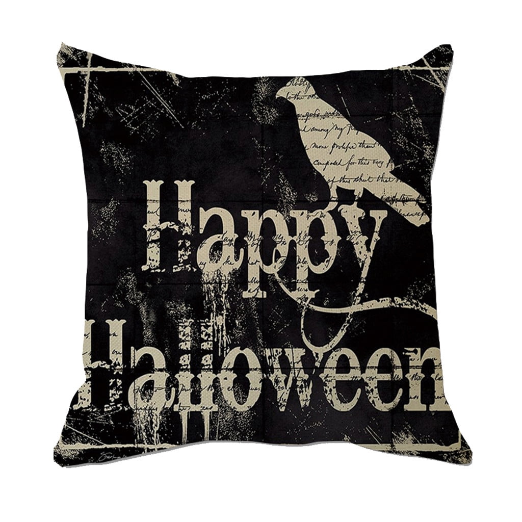Black/Orange Halloween Throw Pillow Covers Treat or Trick Funny Halloween Saying Pillowcases Sanderson Sisters/Hocus Pocus/Witch Halloween Decor Cushion Covers 18×18 Inch,4Pack Fall Decorations 