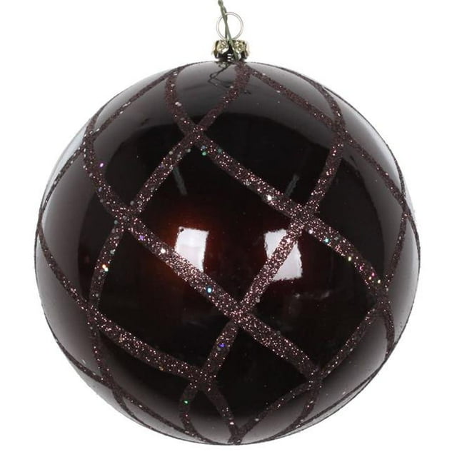 Vickerman MT198175D 4.75 in. Chocolate Candy Glitter Net Ornament - 3 per Bag