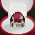 thumbnail image 2 of Elegant Design Oval Shape Ruby Yaqoot Yakoot Ring Sterling Silver 925 Men Ruby Handmade Ring for Men and Women Engagement Ring, 2 of 3