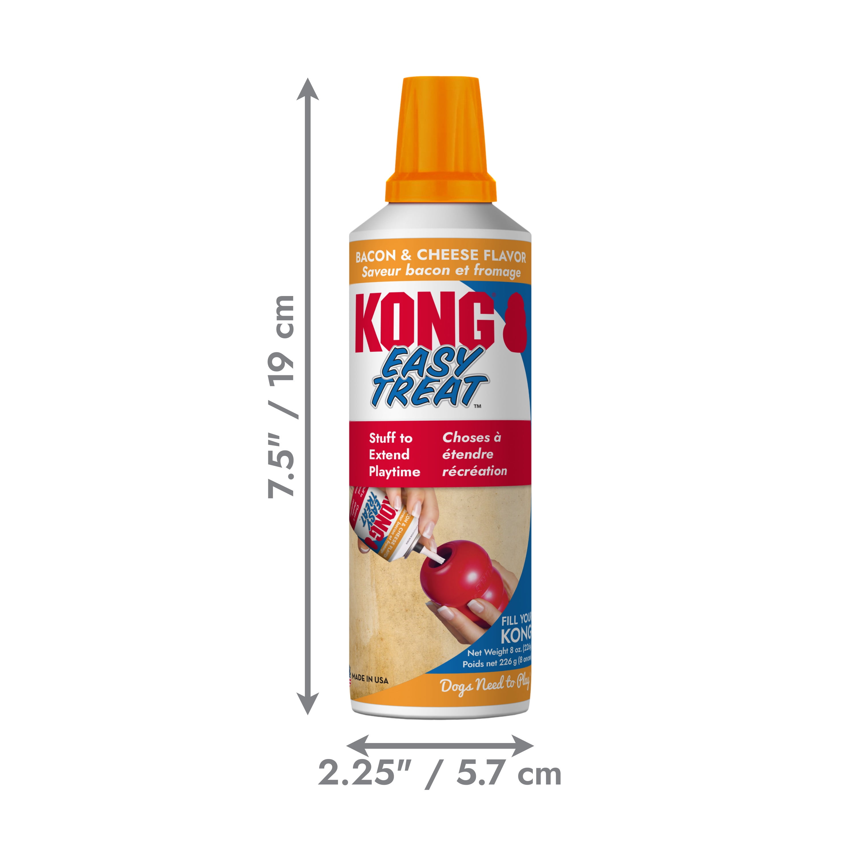KONG® Stuff' N Easy Treat Easy Nozzle Control Dog Treat, Bacon and Cheese, 8 Ounces