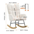 thumbnail image 6 of KFFKFF Nursery Rocker Chair, Glide Rocker with Cushioned Seat and Tall Back Support, 250 lbs Load Limit Teddy Fabric, Padded Glide Rocking Chair for Nursery, Bedroom, Living Room, Creamy White, 6 of 9