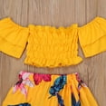 thumbnail image 4 of Kiapeise Toddler Girl Off Shoulder Tube Top Shirt +Flare Londress Outfits, 4 of 8