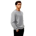 thumbnail image 4 of Solid Color Men's Winter Fleece-Lined Crewneck Sweatshirt | Oversized Warm Thick Solid Color For Casual & Daily Wear,Light Gray,S, 4 of 7