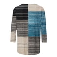 thumbnail image 5 of Charella Women's Printed Tops Vintage Checkered Crew Neck 3/4 Sleeve Tee Shirts Casual Loose Fit Clothes (3XL, Blue 2), 5 of 5