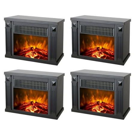 Faux Tabletops - Konwin Small Electric Tabletop Artificial Faux Fireplace Space Heater (4 Pack)