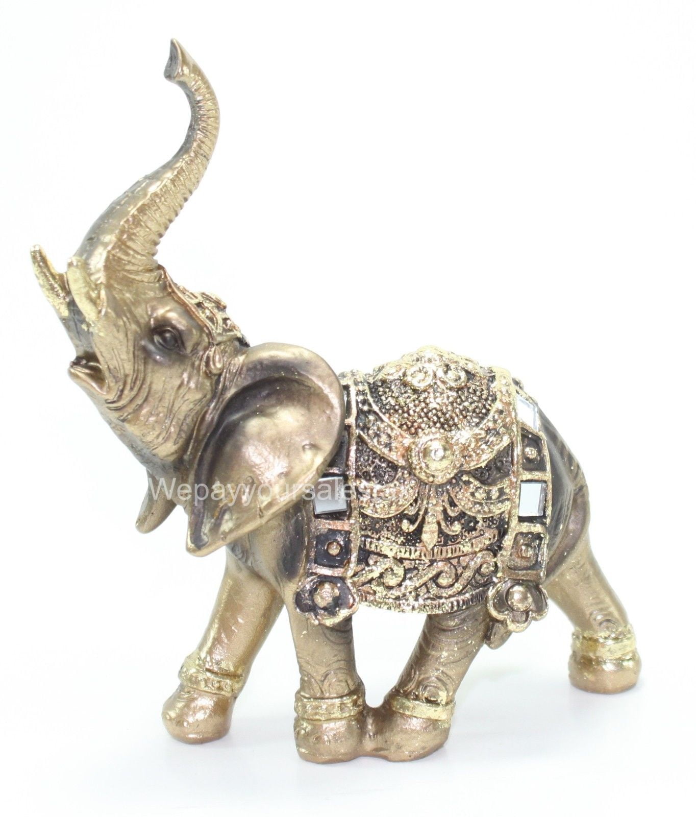 Feng Shui Craft Miniature Ceramic Lucky Wealth ELEPHANT Figurine Statue 