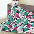 thumbnail image 6 of Bingfone Tropical Leaves Print Flannel Fleece Blanket Throw Blanket for Bed,Sofa,Couch,Travel,Camping(50"x40" ), 6 of 8