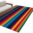 thumbnail image 2 of 3'x5' Area Rugs, Mexico Striped Indoor Outdoor Area Rug for Living Room Bedroom, Geometric Boho Red Orange Blue Green Washable Bathroom Rugs Kitchen Floor Carpet Mats Home Decor Aesthetic, 2 of 8