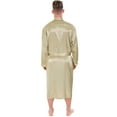 thumbnail image 3 of Simplicity Unisex Long Kimono Satin Robe Sleepwear Latte, 3 of 3