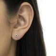 thumbnail image 6 of Sterling Silver 1/4ct. TDW Treated Green Diamond Bezel Stud Earrings (Green,I1-I2), 6 of 7