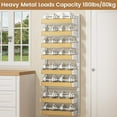 thumbnail image 2 of 8 Tier Over The Door Pantry Organizer, 2 IN 1 Wall Mount or Hanging Spice Rack Seasoning Shelves with Adjustable Basket, Back of Door Organizer and Storage for Kitchen Cabinet and Room Closet, 2 of 14