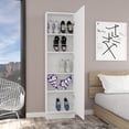 thumbnail image 7 of Bedroom Storage Shoe Rack Chimg, Mirror, Five Interior Shelves, Single Door Cabinet, White Finish,Bedroom Dressers, 7 of 7