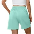 thumbnail image 4 of Yubnlvae High Waist Tie Shorts - Women's Summer Casual Drawstring Shorts with Pockets, Comfortable Loose Fit Bermuda Length (Green 1 | S), 4 of 6