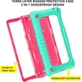 thumbnail image 4 of FIEWESEY Case for Walmart Onn 8 Inch Gen 3 2022 Tablet(Model:100071483),Shockproof Kids Rugged Case with Shoulder Strap&Stand Cover for Walmart Onn 8 Gen 3 2022+Screen Protector(Green/Pink,1 Pcs), 4 of 6