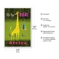thumbnail image 2 of Africa - African Giraffe and Gazelles - Fly by BOAC (British Overseas Airways Corporation) - Vintage Airline Travel Poster by Laban c.1956 - Master Art Print (Unframed) 13in x 19in, 2 of 4