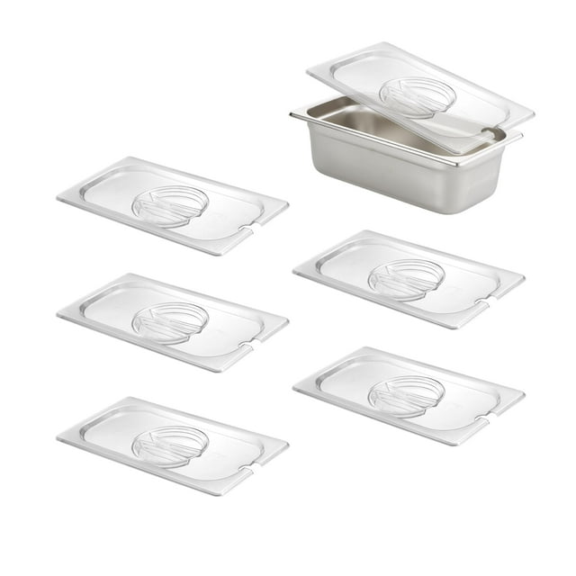 Funda para sartenes HECMAC, tamaño 1/3, transparente y ranurada, paquete de 6