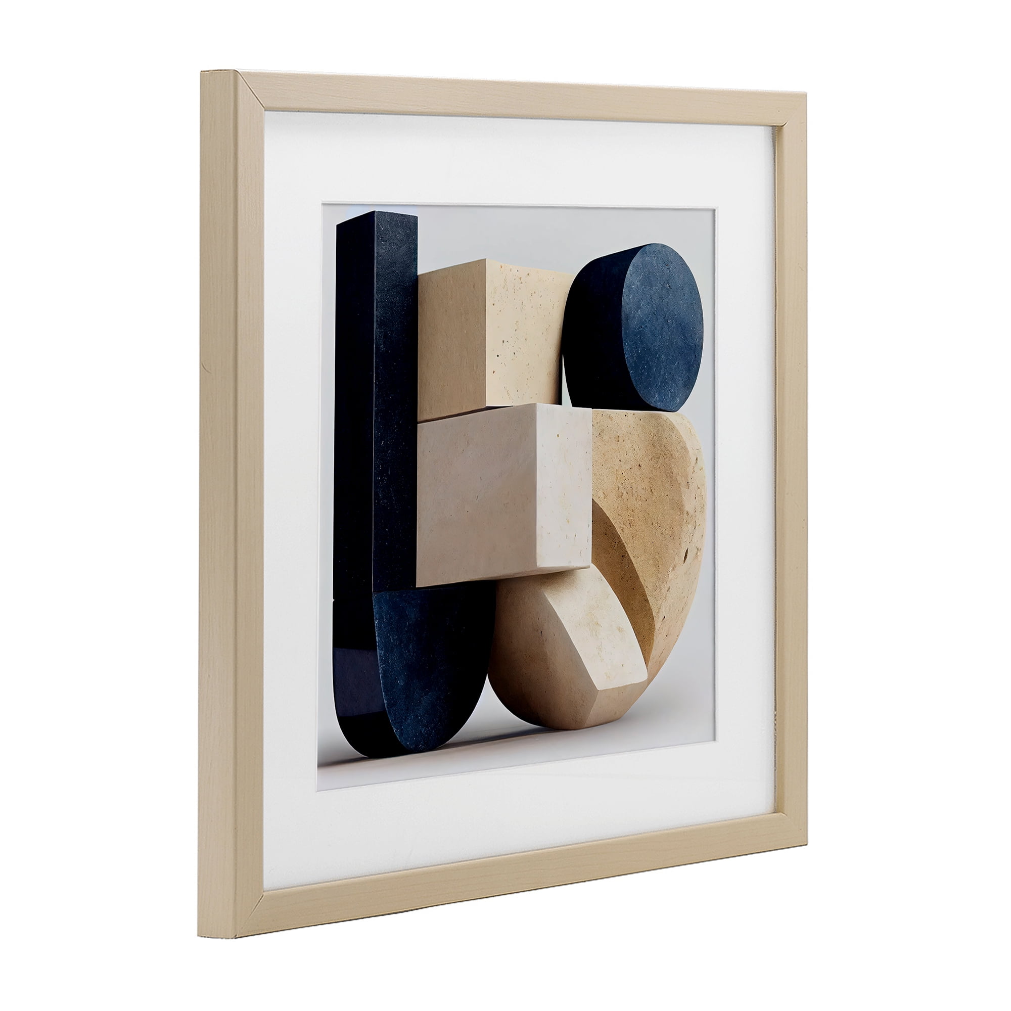 Shapes Of Things Geometric Contour Birch Framed Print Under Glass, design by Sasha