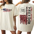 thumbnail image 2 of Freedom 1776–2026 Double Sided T-Shirt – Vintage Patriotic USA Flag Tee, 250 Years of American Freedom Independence Shirt for Men & Women, 2 of 6