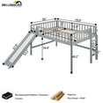 thumbnail image 5 of Bellemave Full Size Low Loft Bed with Slide and Ladder Space-Saving Full Wooden Loft Bed for Kids, Boys, Girls Juniors Loft Bed Frame with Guardrail Fences and Wooden Slats, Gray, 5 of 11