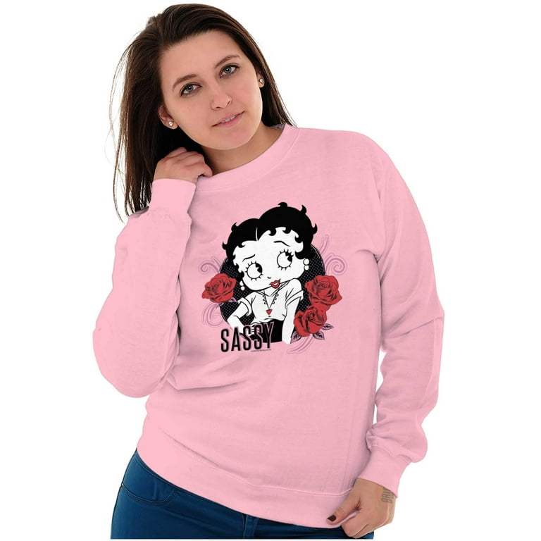 Betty Boop Sassy Flirty Cartoon Women Crewneck Sweatshirt Brisco Brands S