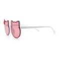 thumbnail image 6 of Kids Size Girls Cute Bow Tie Kitty Ear Rimless Plastic Sunglasses White - Pink, 6 of 7