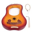 thumbnail image 2 of Arpa de madera, arpa de arce de 10 cuerdas Arpa para principiantes resistente y resistente, 2 of 8