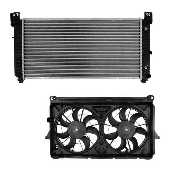 AutoShack Radiator Cooling Fan Assembly | Replacement for 2007-2013 Chevrolet Silverado 1500 2007-2013 GMC Sierra 1500 2007-2014 GMC Yukon 2007-2014 GMC Yukon XL 1500 | 2-PC