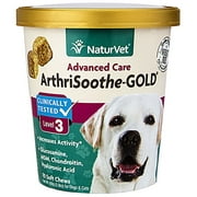 NaturVet ArthriSoothe-GOLD Level 3, MSM and Glucosamine for Dogs and Cats, Advanced Joint Care Support Supplement with Chondroitin and Omega 3, Clinically Tested, 70 Soft Chews
